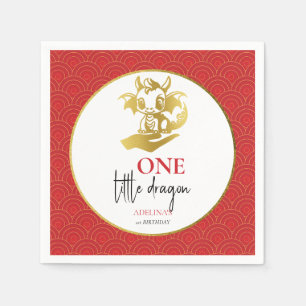 Guardanapo De Papel Pequeno Dragão Dourado, primeiro aniversario