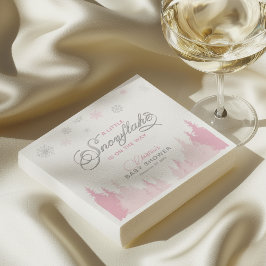 Guardanapo De Papel Pequeno Floco de neve Chá de fraldas de inverno Na