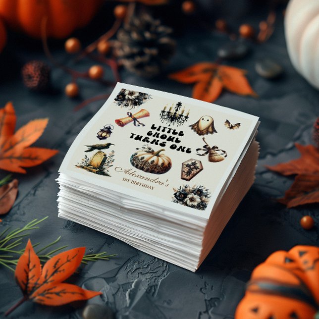 Guardanapo De Papel Pequeno Ghoul Primeiro Aniversário (Criador carregado)