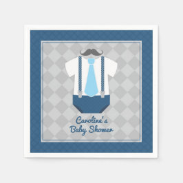 Guardanapo De Papel Pequeno Homem bigode Tie Suspende Chá de fraldas