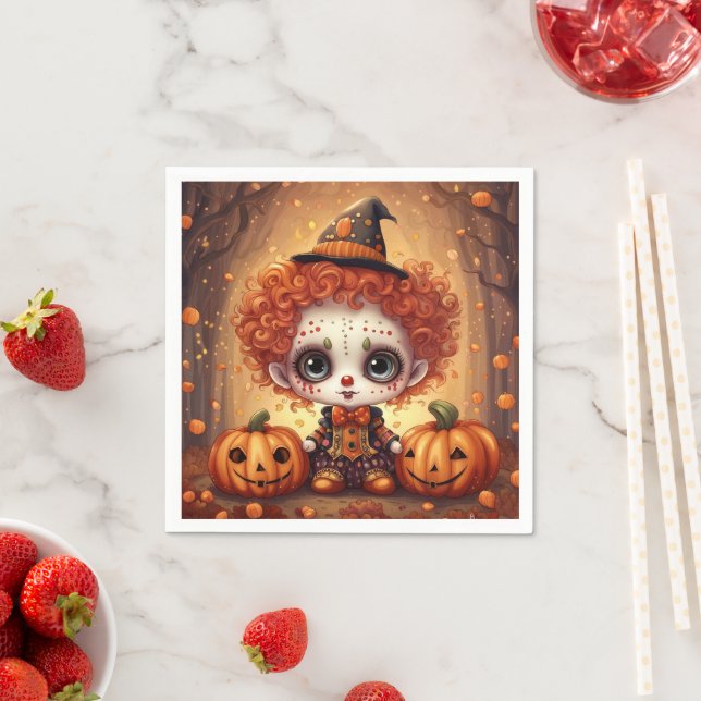 Guardanapo De Papel Pequeno Palhaço de Halloween 1 (Insitu)