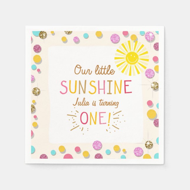 Guardanapo De Papel Pequeno papel ensolarado Nápoles Dourada-limonada  (Frente)