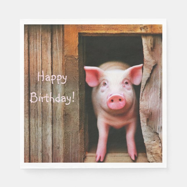 Guardanapo De Papel Pequeno Porquinho Bonito (Frente)