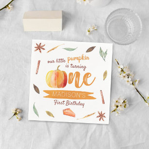 Guardanapo De Papel Pequeno primeiro aniversario de Abóbora