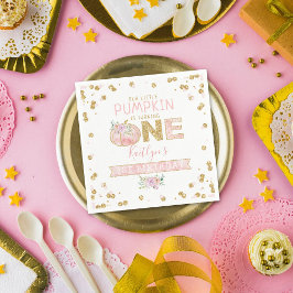 Guardanapo De Papel Pequeno primeiro aniversario de Meninas de Abóbora