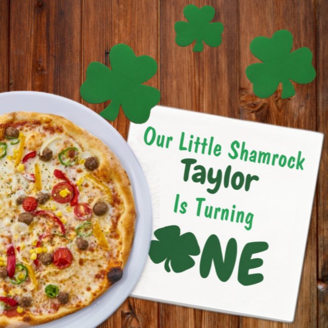 Guardanapo De Papel Pequeno primeiro aniversario de Shamrock (Criador carregado)
