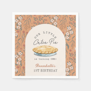Guardanapo De Papel Pequeno primeiro aniversario Floral de Laranja de