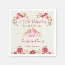 Pequeno Pumpkin Watercolor Burgundy Floral Napkins