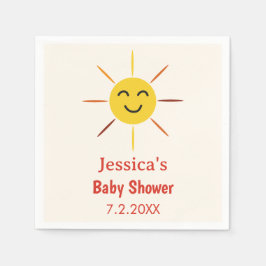 Guardanapo De Papel Pequeno Raio Sol Chá de fraldas de desenho animado