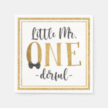 Pequeno Sr. Um primeiro aniversario Derful Napkins