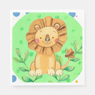 Guardanapo De Papel Pequeno Tema do Leão da Selva Napkins