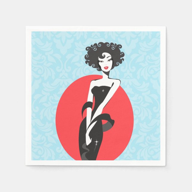 Guardanapo De Papel Pequeno Vestido Negro Coquetel Napkins (Frente)