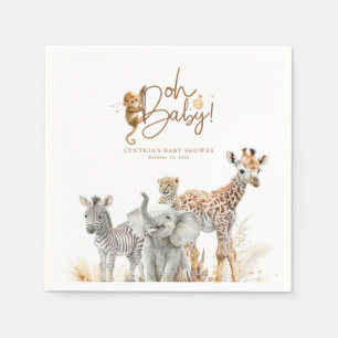 Guardanapo De Papel Pequenos animais Selgle Chá de fraldas Safari Cast