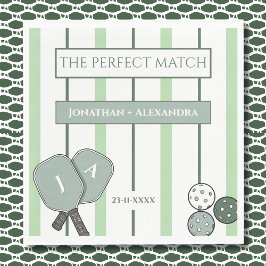 Guardanapo De Papel Perfect Match Pickleball Couples Bridal Shower