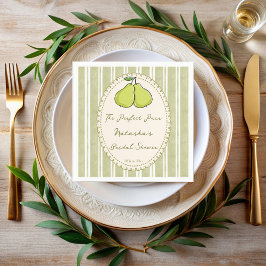 Guardanapo De Papel Perfect pair sage green stripe pear bridal shower