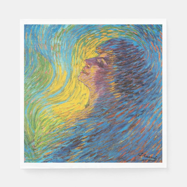 Guardanapo De Papel Perfume (Retrato feminino) (por Luigi Russolo) (Frente)