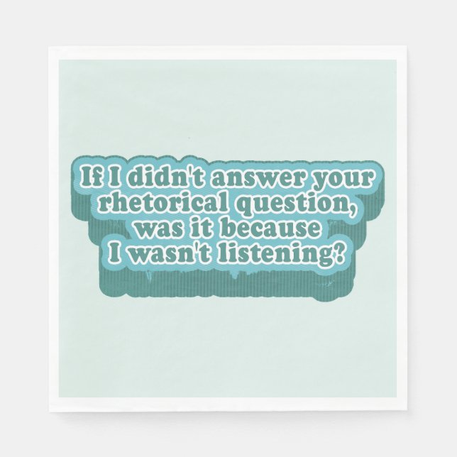 Guardanapo De Papel Perguntas Retóricas Gramática Engraçada (Frente)