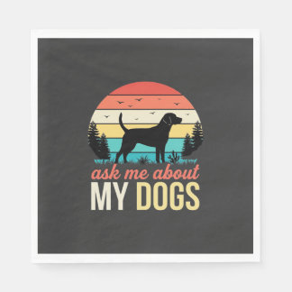 Guardanapo De Papel Pergunte-me sobre meus cães Retro pôr do sol_1