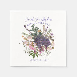 Guardanapo De Papel Periwinkle Pressionou Chá de panela de flor selvag