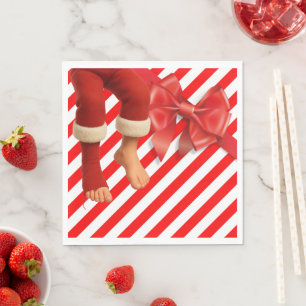 Guardanapo De Papel Pernas Divertidas de Elfo Natal Travessuras do P