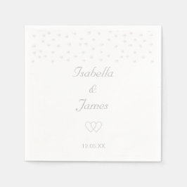 Guardanapo De Papel Pérolas Chiques em Casamento Branco