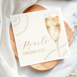 Guardanapo De Papel Pérolas Douradas e Chá de panela Prosecco Napkins