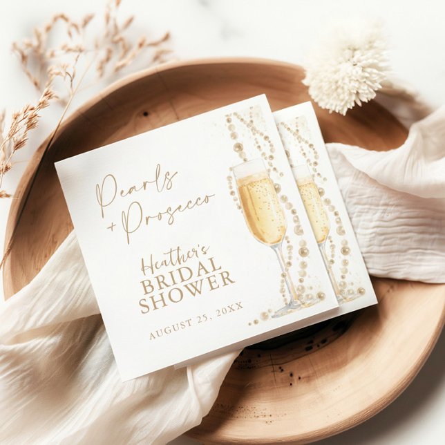 Guardanapo De Papel Pérolas e Chá de panela Prosecco (Criador carregado)