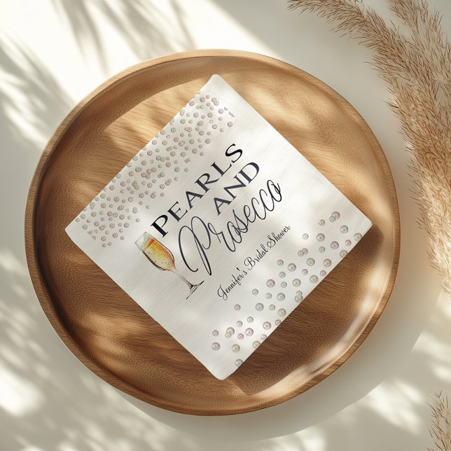 Guardanapo De Papel Pérolas e Chá de panela Prosecco (Criador carregado)