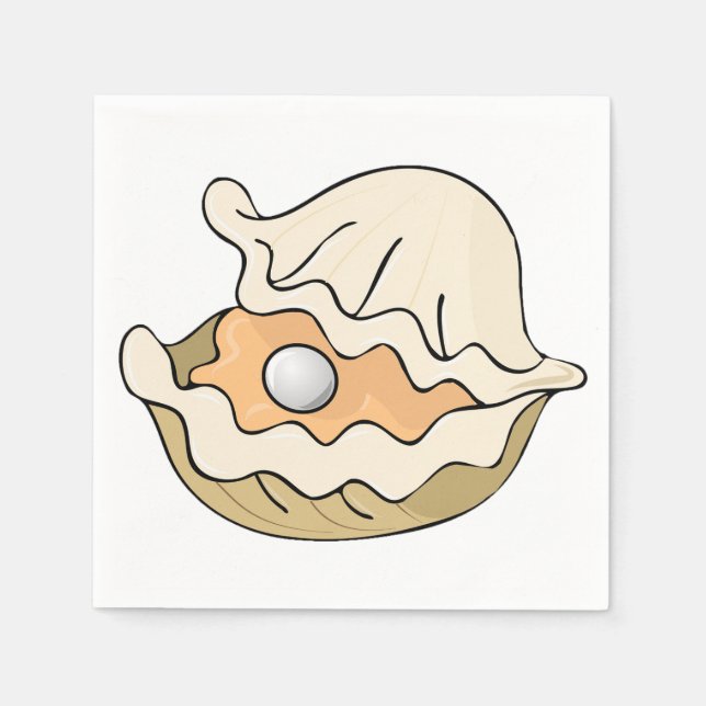 Guardanapo De Papel Pérolas Em Papel De Ostras (Frente)