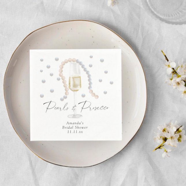 Guardanapo De Papel Pérolas & Prosecco - chá de noiva (Criador carregado)