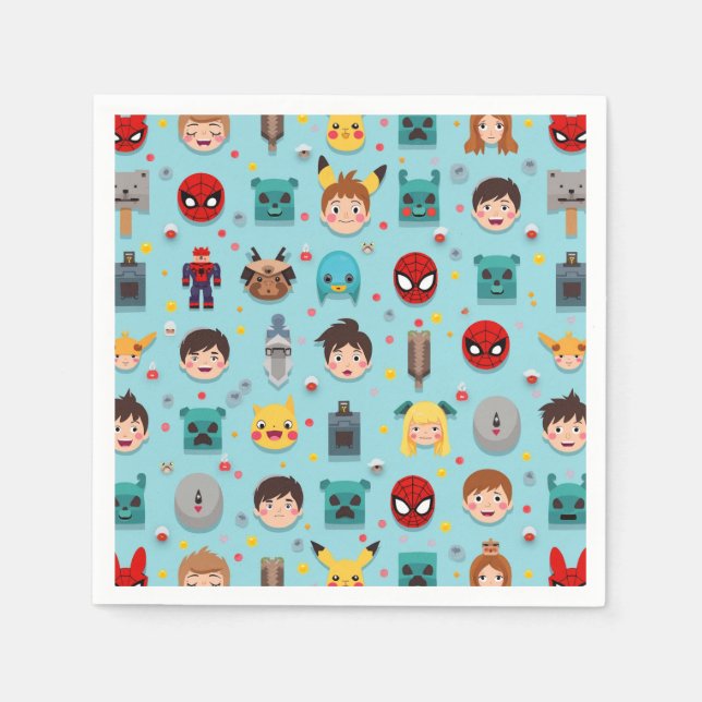 Guardanapo De Papel Personagem de jogo, festa de meninos, Nevkin (Frente)