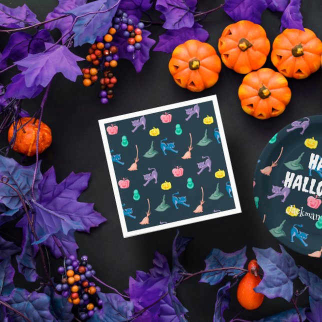 Guardanapo De Papel Personagens divertidos do Halloween, festa de Hall (Fun Halloween characters, Halloween party Napkins
)