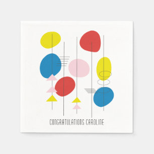 Guardanapo De Papel Personalização da Celebração Moderna de Abstratos 