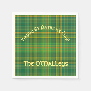 Guardanapo De Papel Personalização da Xadrez Verde Irlandesa (Tartan