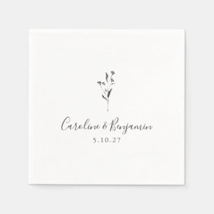 Guardanapo De Papel Personalização de Casamento de Boho Branco com Scr