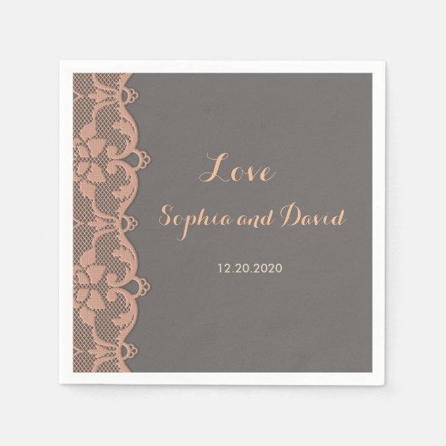 Guardanapo De Papel Personalização de Casamento de Locais de Cinzas de (Frente)