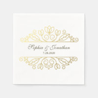 Personalização de Casamento Dourado de Chic Vintag