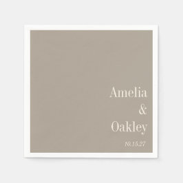 Guardanapo De Papel Personalização De Casamento Elegante De Taupe Brow
