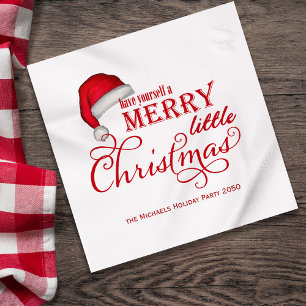 Guardanapo De Papel Personalização de Chapéu do Pai Natal Vermelho
