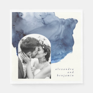 Guardanapo De Papel Personalização de Foto de Casamento de Aquarela El