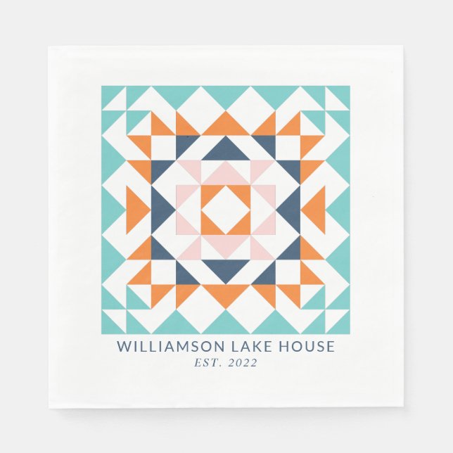 Guardanapo De Papel Personalização Geométrica de Bloco de Filtro Moder (Frente)