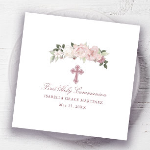 Guardanapo De Papel Personalizada Editável Primeira Sagrada Comunhão