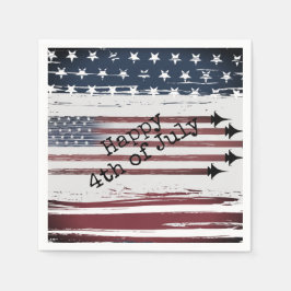 Guardanapo De Papel Personalizado 4 de julho do avião de bandeira Pape