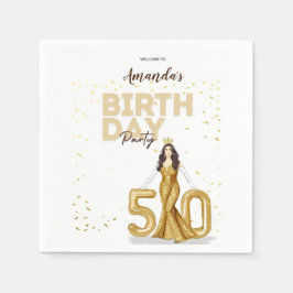 Guardanapo De Papel personalizado, 50º aniversário, sinal de boas-vind