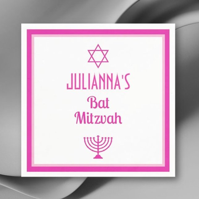 Guardanapo De Papel Personalizado Bat Mitzvah Napkins (Criador carregado)