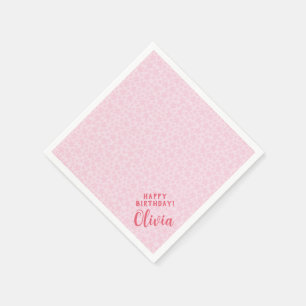 Guardanapo de papel personalizado com flores simpl