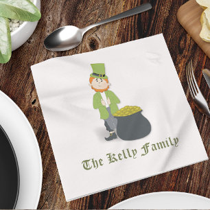 Guardanapo De Papel Personalizado de Leprechaun Sortudo Personalizado