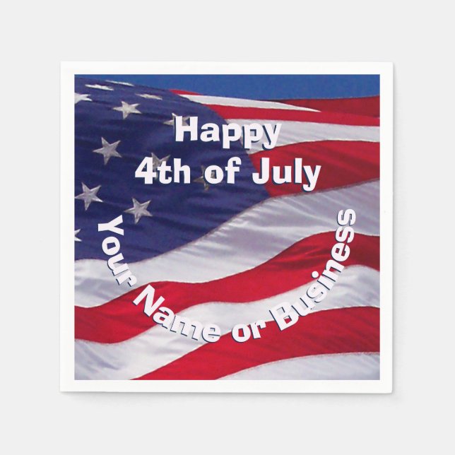Guardanapo De Papel Personalizado de Sinalizador Patriótico dos EUA (Frente)