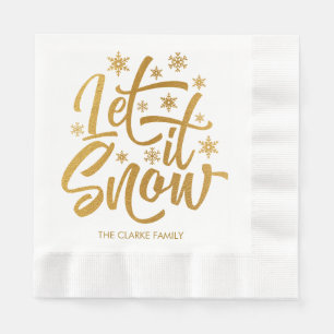 Guardanapo De Papel Personalizado Deixe-o Neve Feriado de Folha de Our