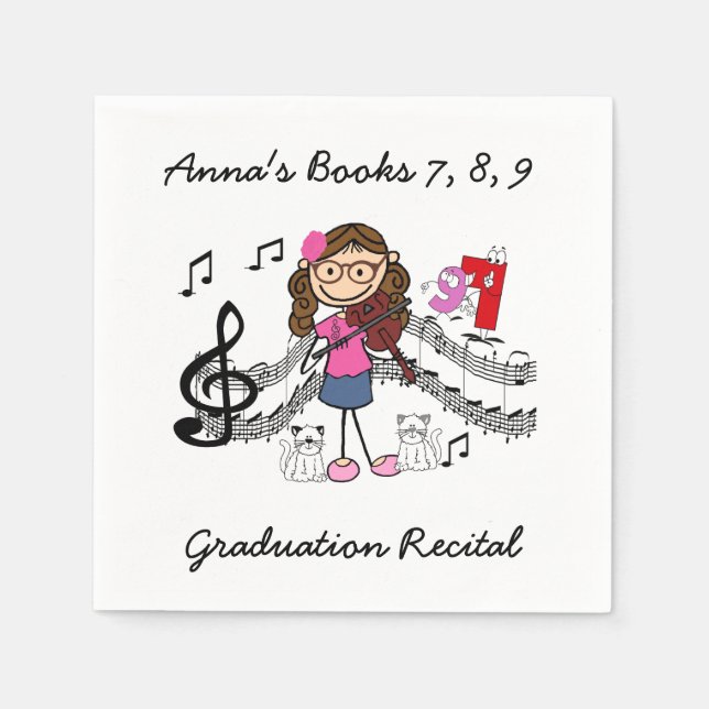 Guardanapo De Papel Personalizado Figura do Violin Player Papel Napkin (Frente)